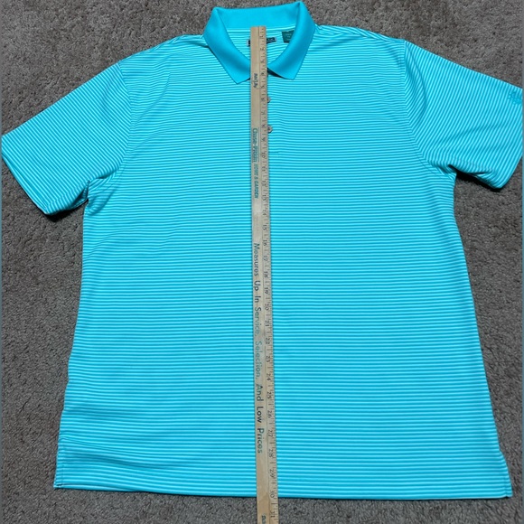 CUBAVERA MENS XL BLUE STRIPED POLO. NWOT. - Picture 3 of 8